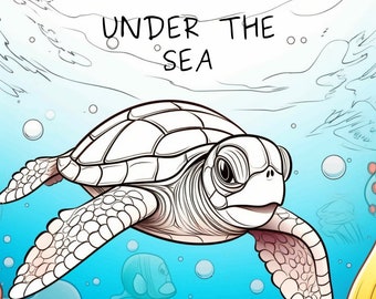 PRINTABLE UNDER The SEA Coloring Book, Kids Coloring Book, Kids Book, Art For Kids, Sea Animals,  Educational Book | Ocean Illustrations
