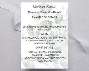 Descarga instantánea / Tarjeta de detalles de boda imprimible / Inserción de detalles de boda moderna / Tarjeta de inserción de invitación / Tarjeta de información de fiesta nupcial