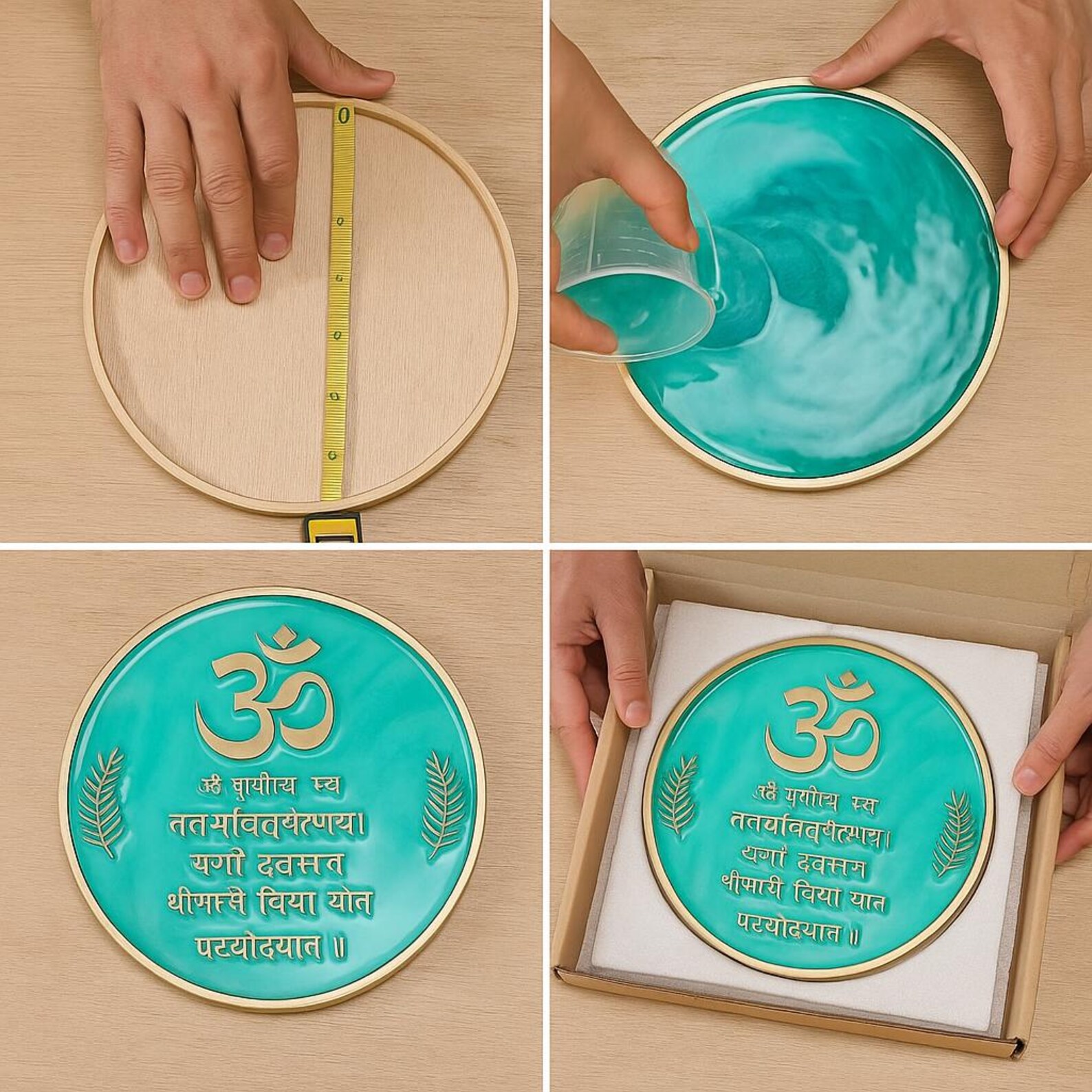 Gayatri Mantra Wall Art – Om Symbol Resin Frame - Etsy