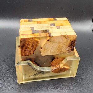 Handcrafted Resin & Wood Coaster Set | Modern Epoxy Wood Slice Coasters | Rustic Table Decor | Set of 6