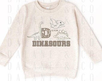 D is for Dinosaurs PNG | Cute Kids Dinosaur Sublimation File | Preschool Boy Tee Design | Instant Digital Download