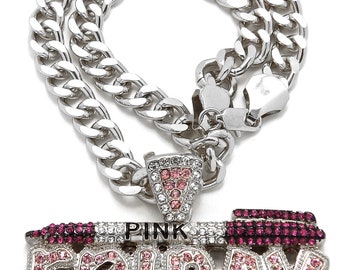 Pink Friday Pendant With Crystal Rhinestones Necklace - Etsy