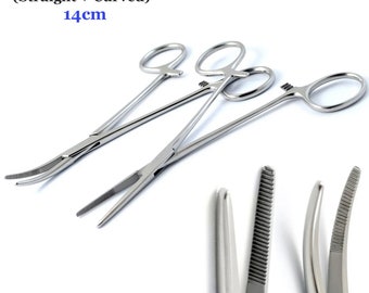 Kelly Hemostat Locking Forceps Straight Curved 14cm Surgical Clamps Dissection