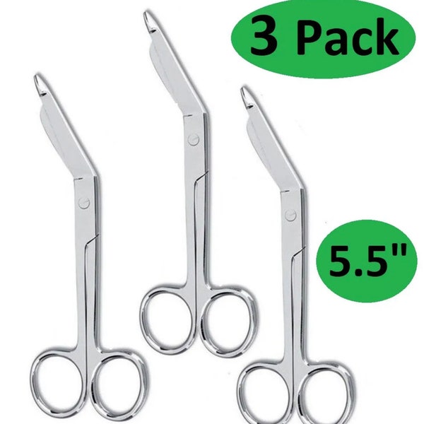 3 Lister Bandage Scissors 5.5" Surgical Medical Instruments Stainless Steel