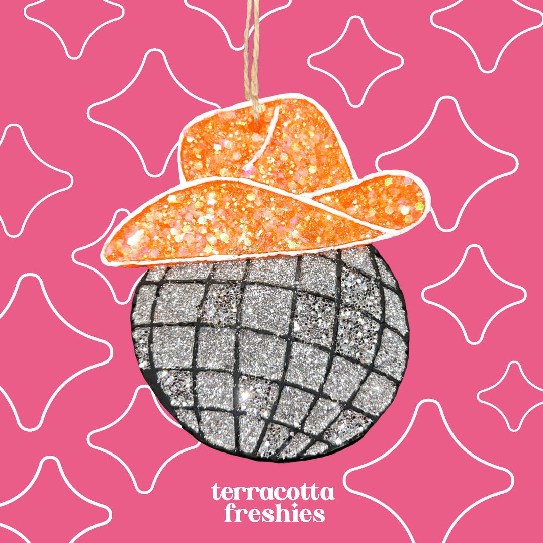 Disco Ball With Cowgirl Hat Car Freshie Etsy