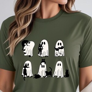 Ghost Cats Halloween Shirt,Cat Lovers Shirt,Halloween Cat Shirt,Spooky Season,Cat Lover Gift,Halloween Gift,Black Cat Shirt