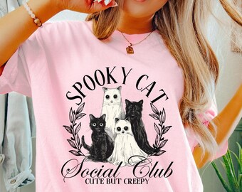 Spooky Cat Social Club Shirt - Halloween Cat Lover Gift