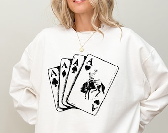 Ace Card Cowboy Sweatshirt: Western Poker Games