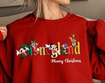 Mickey and Friends Christmas Sweatshirt,Vintage Disneyland Christmas Sweatshirt,Disneyland Sweatshirt,Christmas Family Shirt