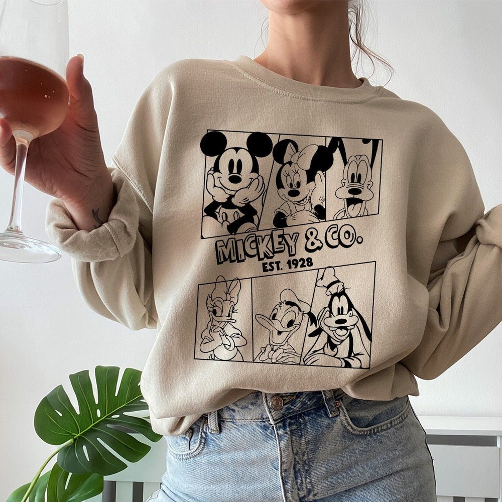 Vintage Mickey & Co 1928 Sweatshirt,Vintage Disney Shirt,Disneyland Sweatshirt,Disneyworld Shirt,Family Matching Shirt,Mickey And Friends