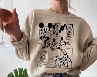 Vintage Mickey & Co 1928 Sweatshirt,Vintage Disney Shirt,Disneyland Sweatshirt,Disneyworld Shirt,Family Matching Shirt,Mickey and friends