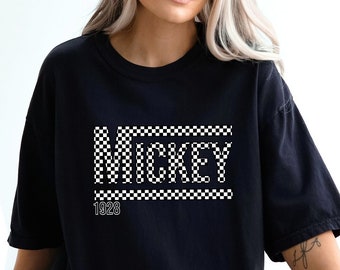 Comfort Colors Checkered Mickey Shirt,Checkered Minnie Shirt,Retro Disneyland Shirt,Disney Family Shirt,Vintage Disney Shirt,Disneyland Tee