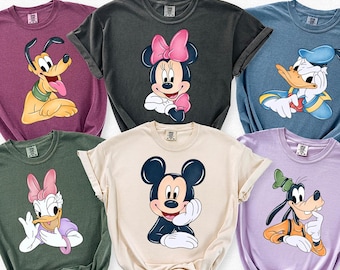 Comfort Colors Watercolor Mickey and Friends Shirt,Disneyland,Disney Trip,Disneyland Family Matching,Disney Family Vacation,Vintage Disney