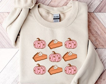 Vintage Fall Sweatshirt: Pink Pumpkin Pie Autumn Shirt