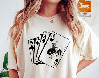 Comfort Colors Ace Card Cowboy Shirt: Western Poker Tee