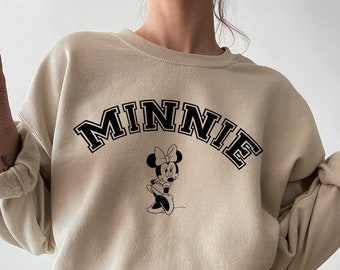 sweat-shirt Minnie vintage, sweat-shirt Minnie Mouse, sweat-shirt Disneyland, chemise Disneyworld, chemise assortie à la famille Disney, chemise de vacances Disney