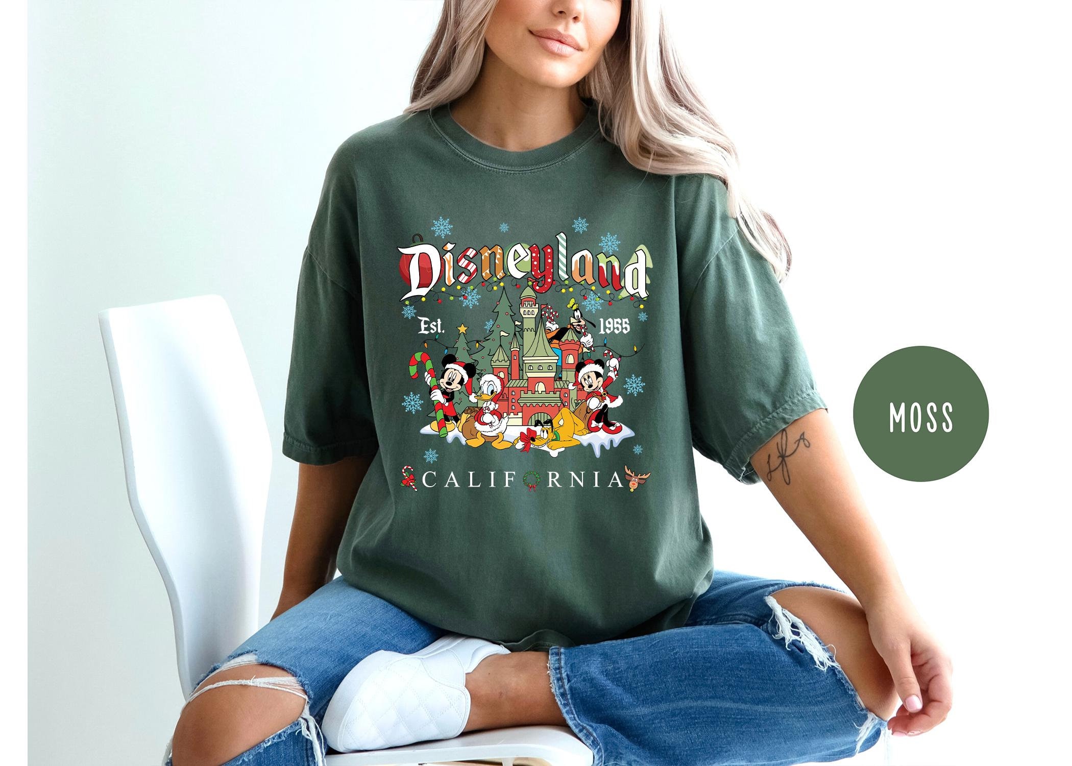 Comfort Colors Vintage Disneyland Christmas Shirt: Mickey and Friends