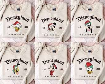 Disneyland Christmas Sweatshirt: Mickey and Friends Vintage Style