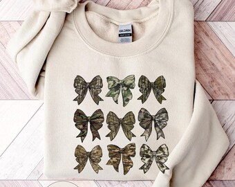 Camo Bow Sweatshirt: Coquette Duck Hunting Shirt