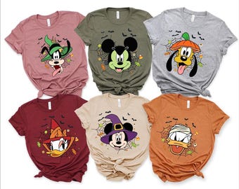 Vintage Disney Mickey and Friends Characters Halloween Shirt,Disney Halloween Shirt,Disneyland Halloween Shirt,Halloween Disney Shirt