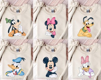 Watercolor Mickey and Friends Sweatshirt,Disneyland Sweatshirt,Disney Sweater,Disney Trip,Disneyland Family Matching,Disney Family Vacation