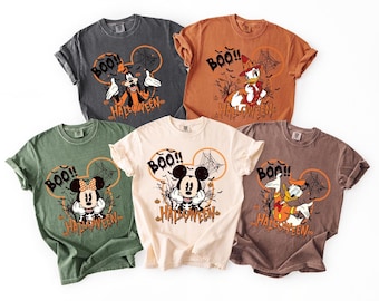 Comfort Colors Vintage Disney Mickey and Friends Characters Halloween Shirt,Disney Halloween Shirt,Disneyland Halloween,Halloween Disney Tee