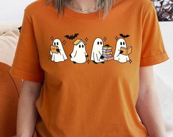 Ghost Reading Book Shirt,Reading Shirt,Book Lover Gift,Librarian Ghost Halloween,Halloween Sirt, Halloween Gift,Boo Shirt,Ghost Shirt