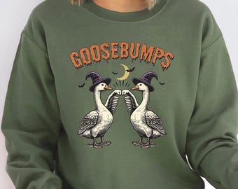 Funny Goose Bumps Halloween Sweatshirt: Silly Goose Shirt