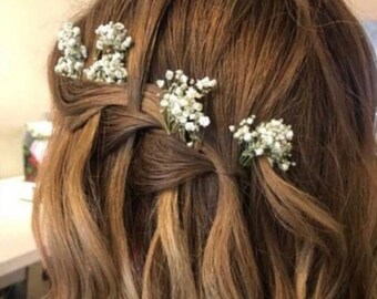 Gypsophila hair pins