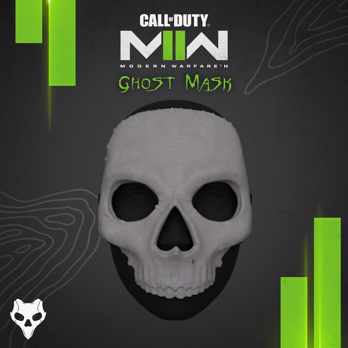 DIGITAL FILE Call of Duty MW2 Ghost Mask, Cosplay STL, Operator Mask ...