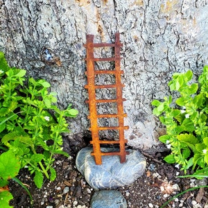 Fairy Garden Ladder | Outdoor Metal Fairy Miniature Accessories for Tree
