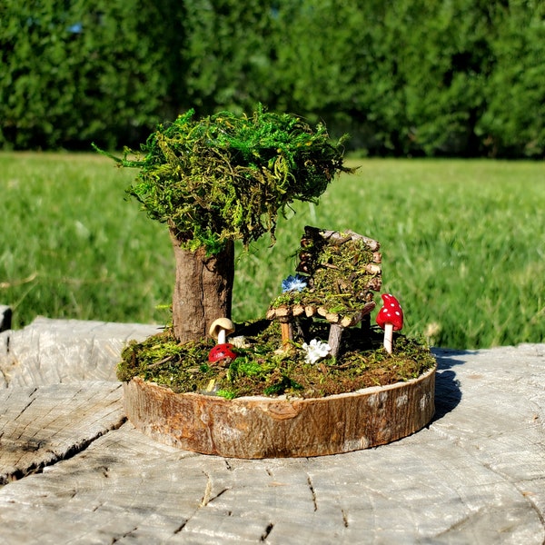 Fairy Garden Miniature Bench | Fairy Accessories | Twig Furniture Chair