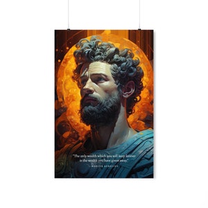 Marcus Aurelius - Póster vertical mate premium - Cita famosa #7 - "Riqueza"