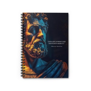 Marcus Aurelius - Spiral Notebook - Ruled Line - Stoic Quote #5 - &quot;Thoughts&quot;