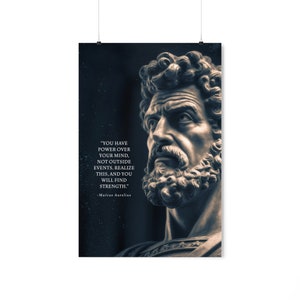 Marcus Aurelius - Premium Matte Vertical Poster - Famous Quote #2 - &quot;Strength&quot;