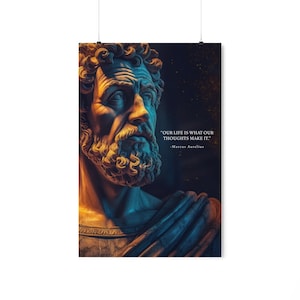 Marcus Aurelius - Premium Matte Vertical Poster - Famous Quote #5 - &quot;Thoughts&quot;