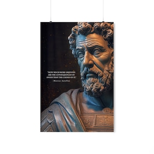 Marcus Aurelius - Premium Matte Vertical Poster - Famous Quote #4 - &quot;Anger&quot;