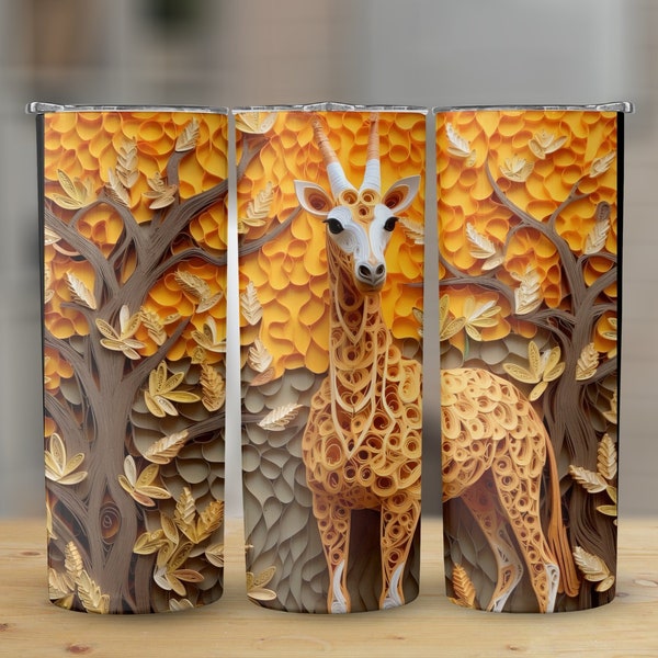 3D Antelope Africa Safari 20 oz Skinny Tumbler Sublimation Design, Straight & Tapered Wrap, Tumbler Wrap, Tumbler Png, Instant Download