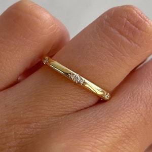 3 Hammer set round diamond ring, Wedding Bend, Moissanite Diamond,  Engagement Ring, Wedding Ring, Gold Ring, The newest Collection