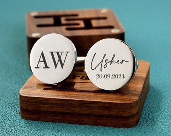 Personalized Groomsmen Cufflinks, Grooms men Gifts, Engraved Wedding Cufflinks & Set, Groomsman Gift, Groomsmen Proposal, Best Man Gift Set