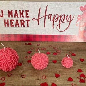 Rose Ball Candle Trio