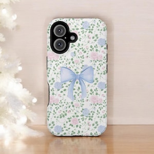Floral Bow iPhone Case: Farmhouse Cottagecore, LoveShack Fancy Style