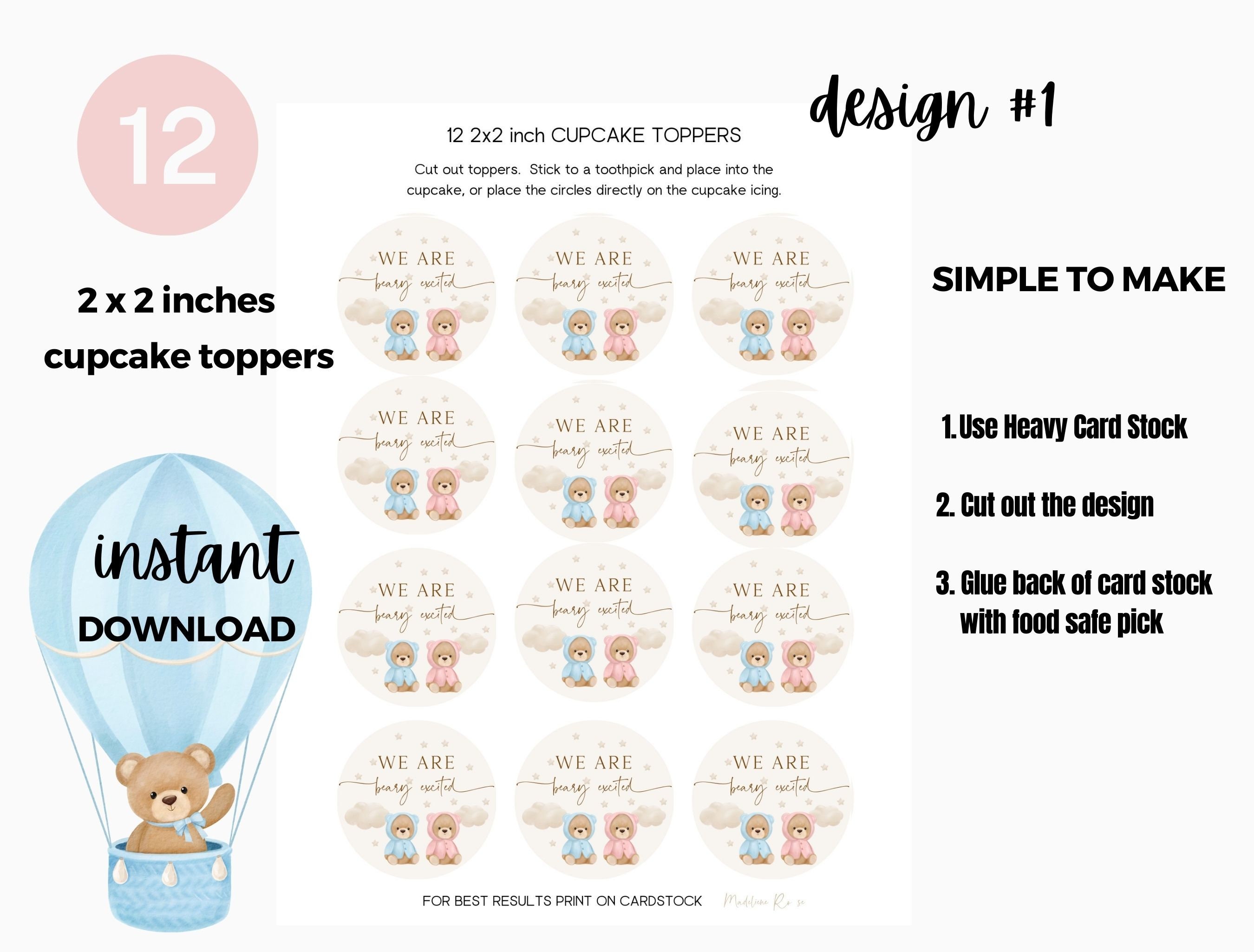 Printable Twin Boy Girl Teddy Bear Baby Shower we Can Bearly Wait , we ...