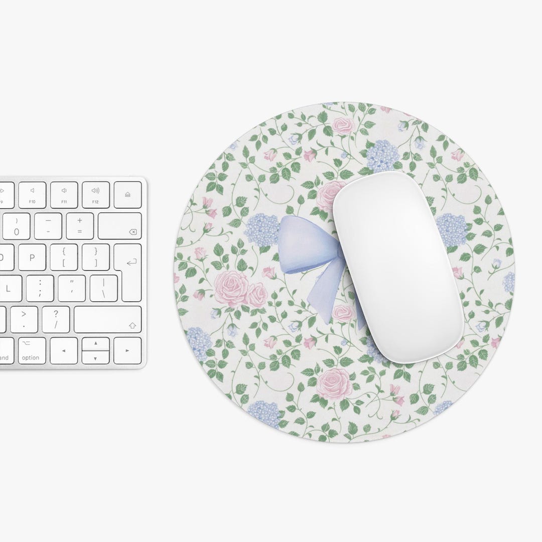 Shabby Chic Mouse Pad: French Country Pink & Blue Roses - Etsy