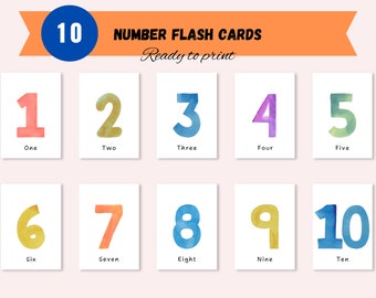 Numbers Flash Cards, Preschool Counting Flash Cards, Count and Clip ...