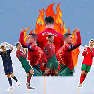 Soccer Football Cristiano Ronaldo Birthday Cake cupcake Decoration Topper Digital Printable