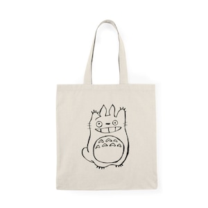 Custom Totoro Design Tote Bag - 100% Natural Cotton Canvas - Durable and Eco-friendly