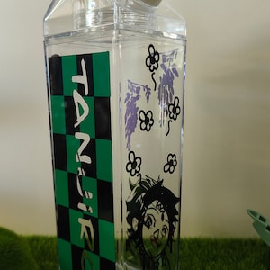Anime inspired bottle milk carton drink bottle Tanjiro Demon anime cups Christmas gifts vinyl decorated bottle anime cups anime gifts manga