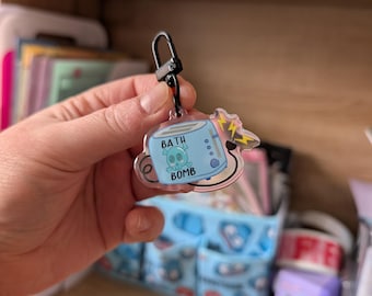 Toaster bath bomb keychain dark humour gifts bath bomb joke funny keyrings sarcastic Kris kringle gift meme live laugh love toaster bath