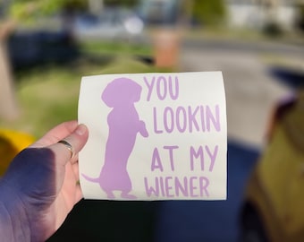 Funny Dachshund Car Decal: Weiner Dog Bumper Sticker